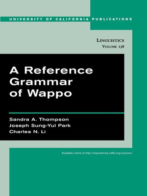 cover image of A Reference Grammar of Wappo